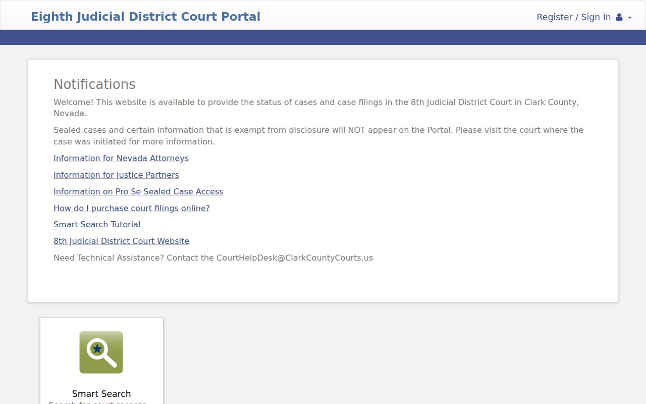 Nevada criminal court cases District Court portal