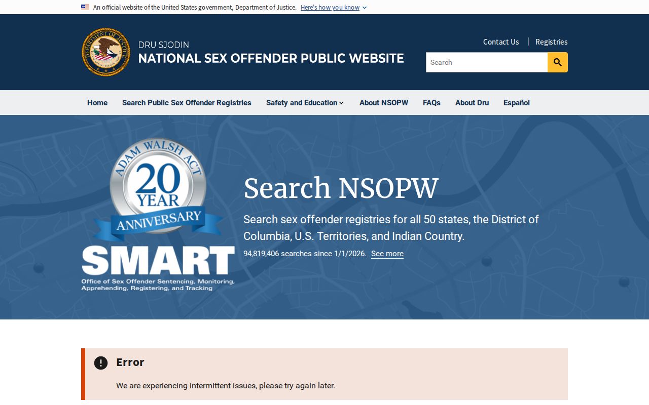 Nevada sex offender check through the national public website